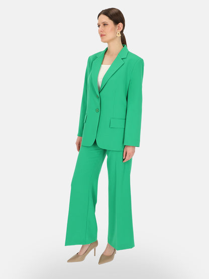 Zielone spodnie typu Wide Leg Eye For Fashion