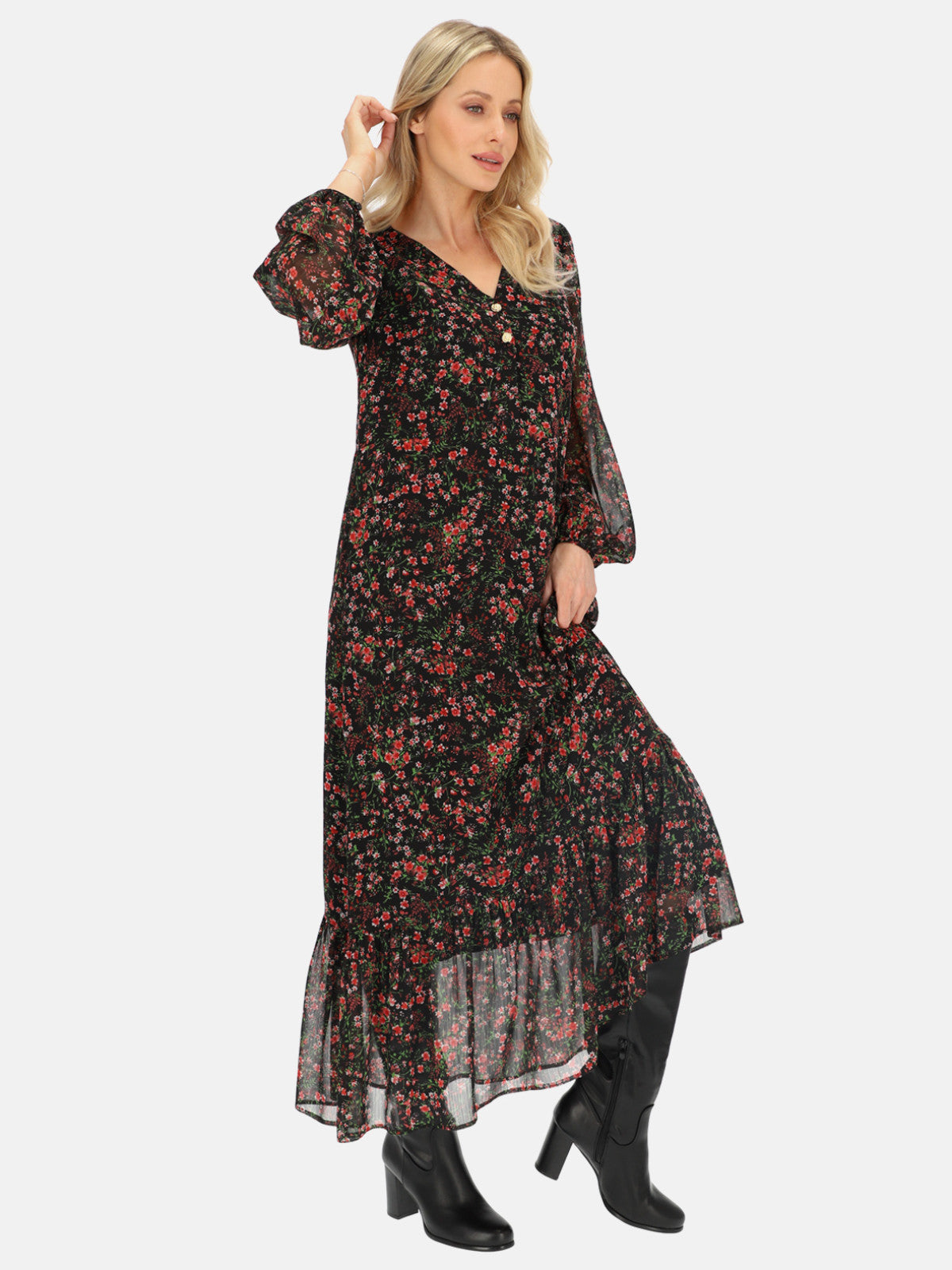 Zwiewna sukienka maxi w kwiaty L'AF Fera