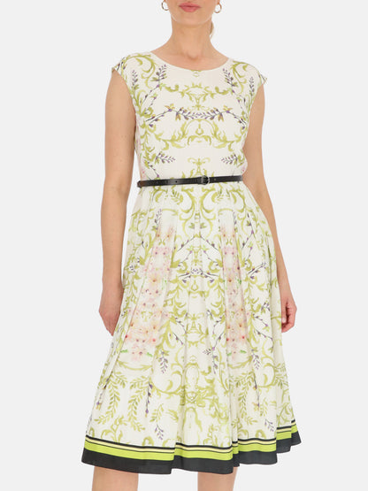 Sukienka w kwieciste wzory z paskiem Potis & Verso Florina