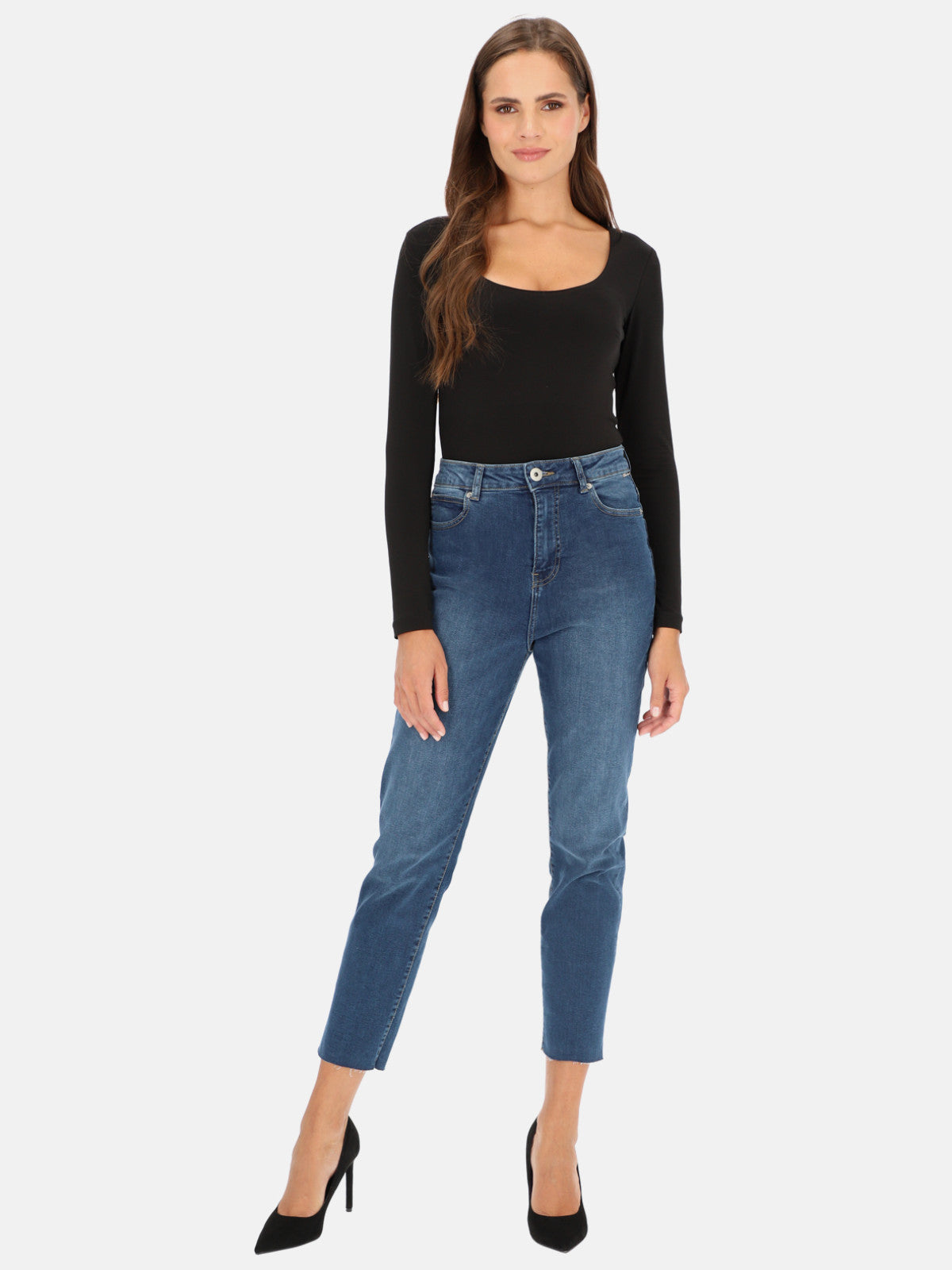Niebieskie jeansy damskie L'AF Carli