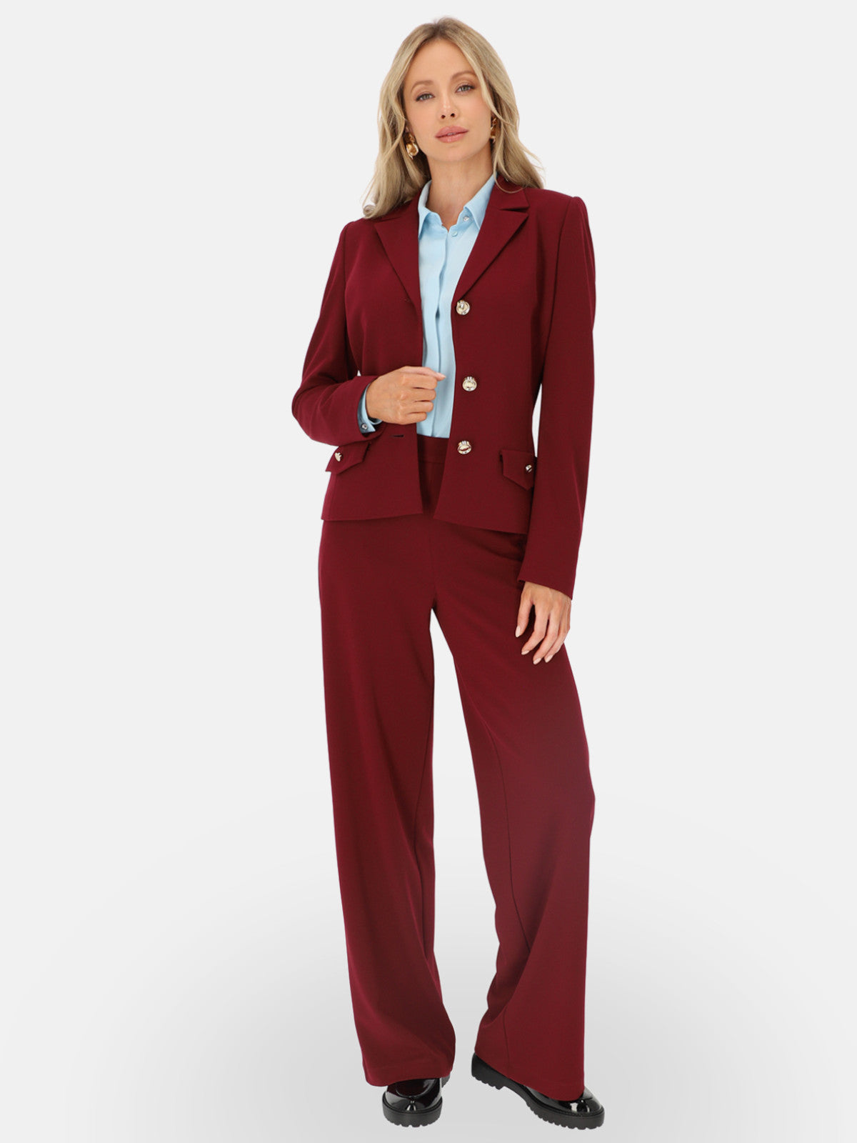 Bordowe spodnie damskie wide-leg L’AF Lorin