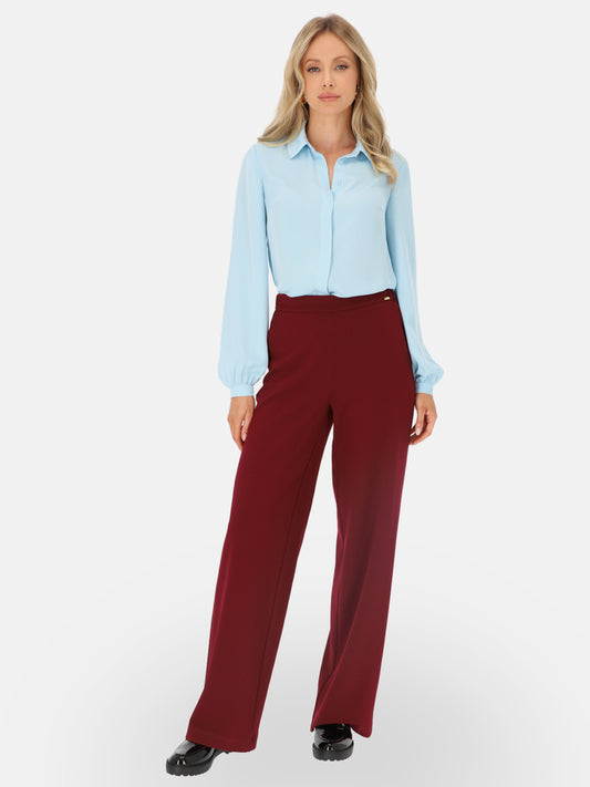 Bordowe spodnie damskie wide-leg L’AF Lorin
