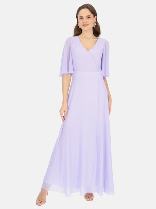 Liliowa elegancka sukienka maxi Potis & Verso Bruna