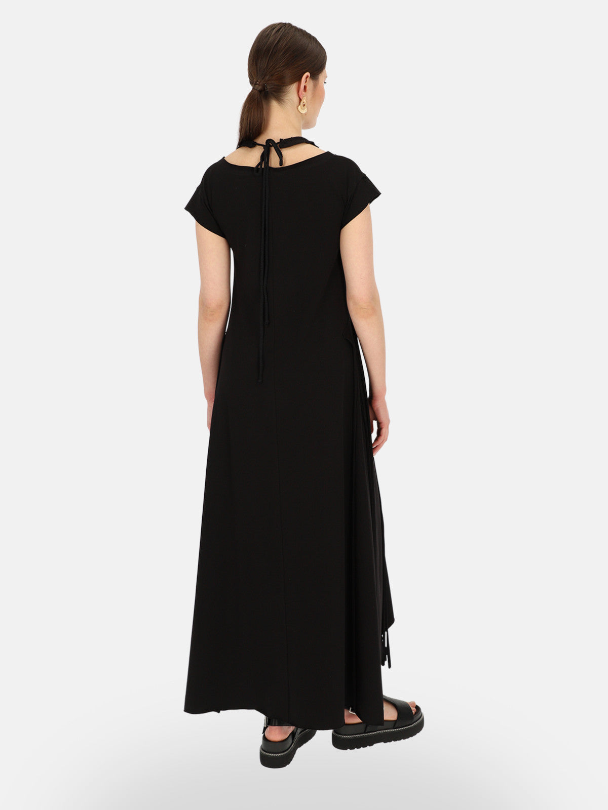 Czarna sukienka maxi z nadrukiem Eye For Fashion