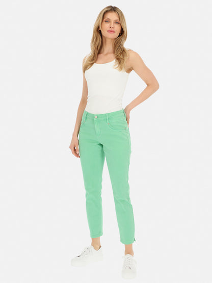 Zielone letnie jeansy damskie z rozporkami Red Button Sissy