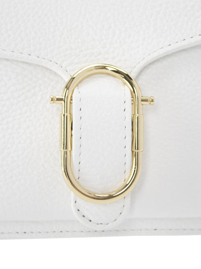 Elegancka torebka damska biała crossbody z klapą L’AF