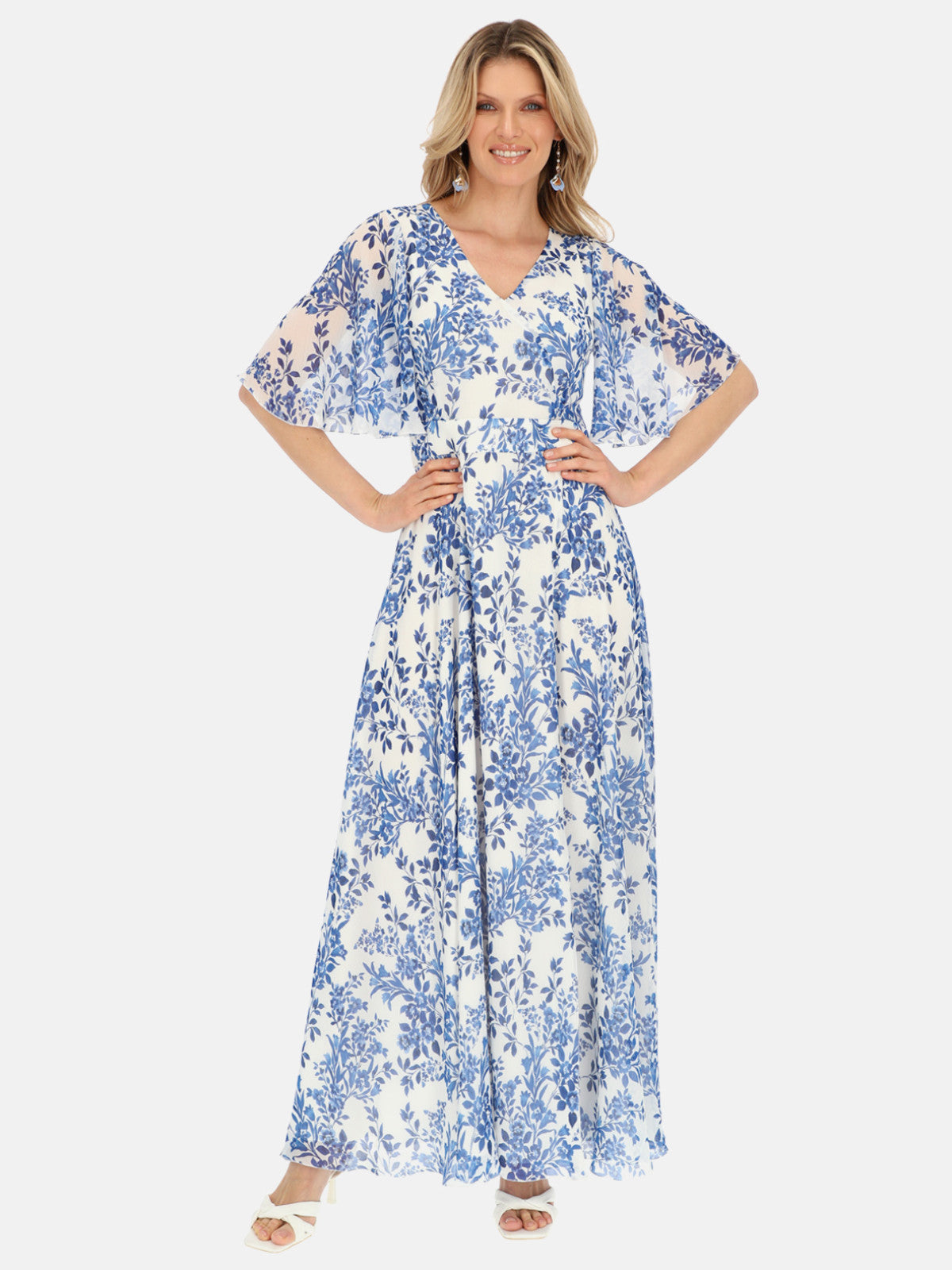 Sukienka maxi w niebieskie kwiaty Potis & Verso Rut