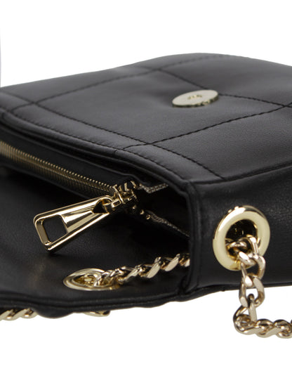Czarna torebka damska skórzana flap bag L'AF