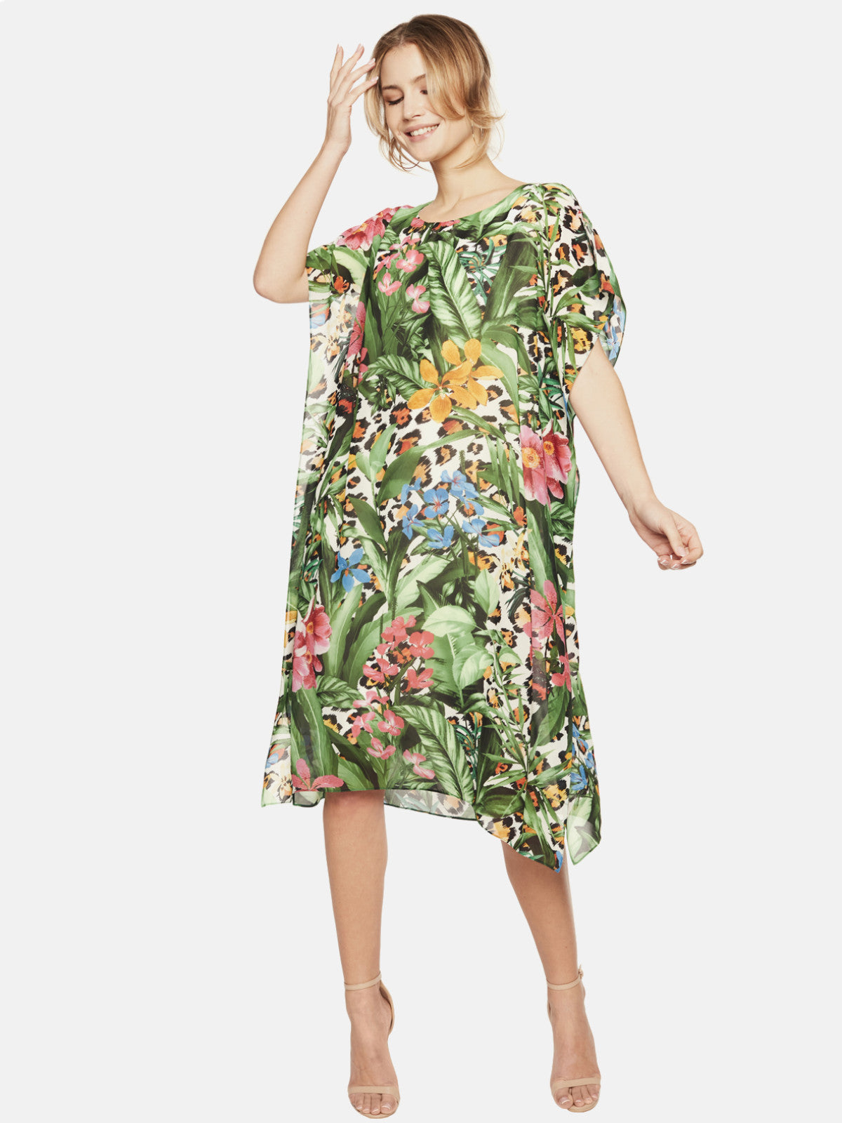 Sukienka oversize w tropikalne kwiaty L'AF Odella