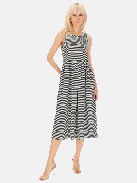 Sukienka midi w paski czarno-białe Eye For Fashion Ida