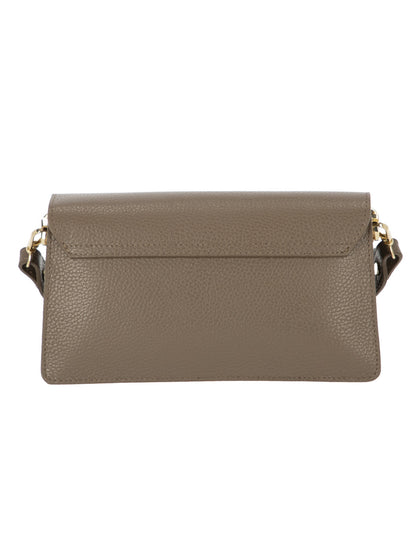 Elegancka torebka damska brązowa crossbody z klapą L’AF