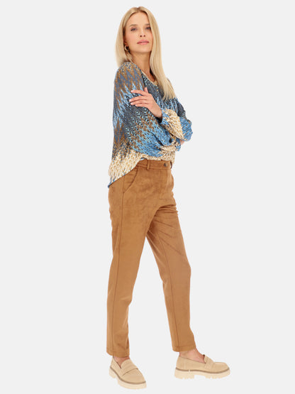 Wygodne spodnie damskie w kolorze camel Smashed Lemon 24597