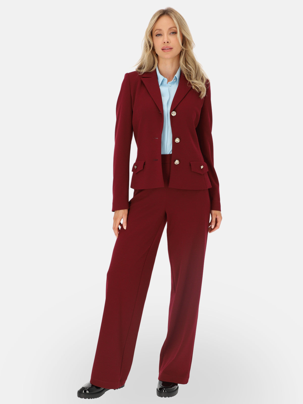 Bordowe spodnie damskie wide-leg L’AF Lorin