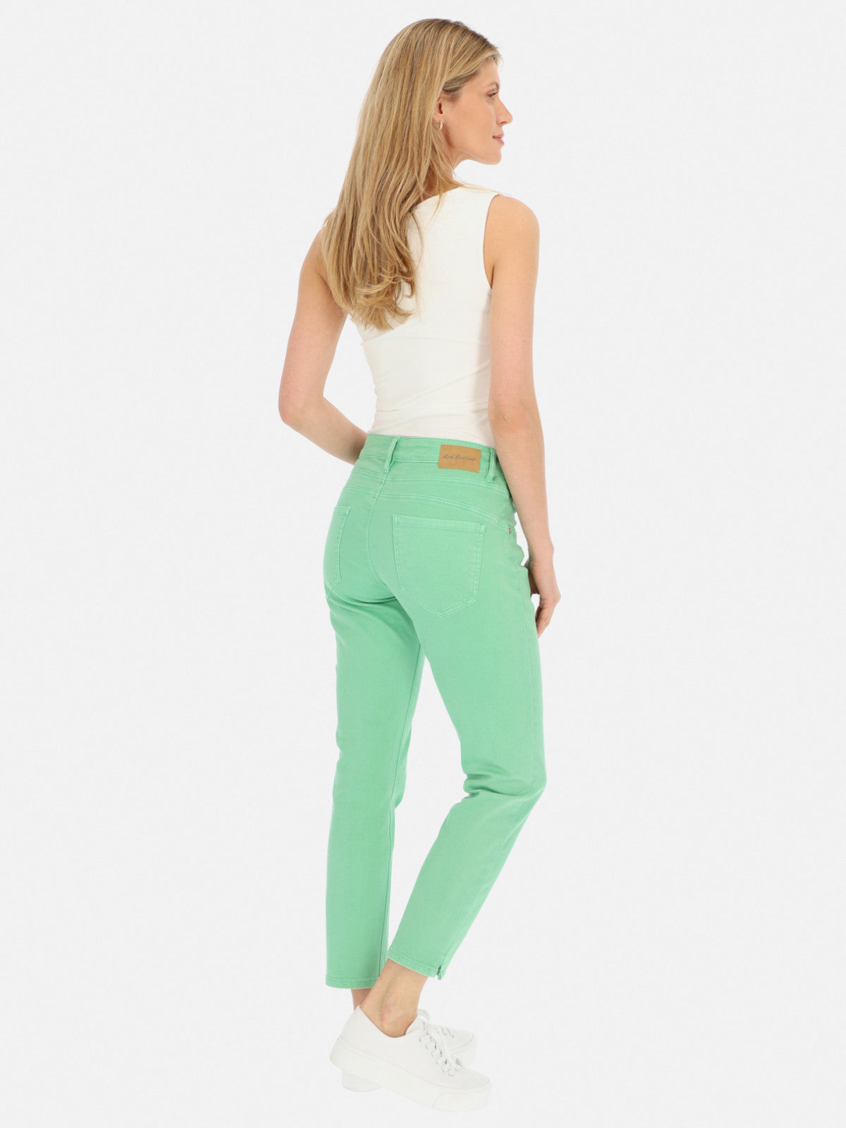 Zielone letnie jeansy damskie z rozporkami Red Button Sissy