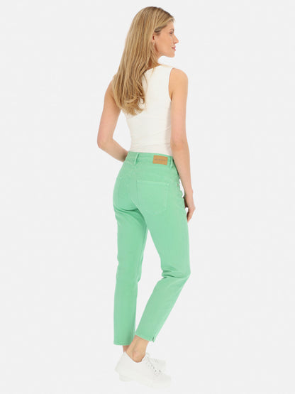 Zielone letnie jeansy damskie z rozporkami Red Button Sissy