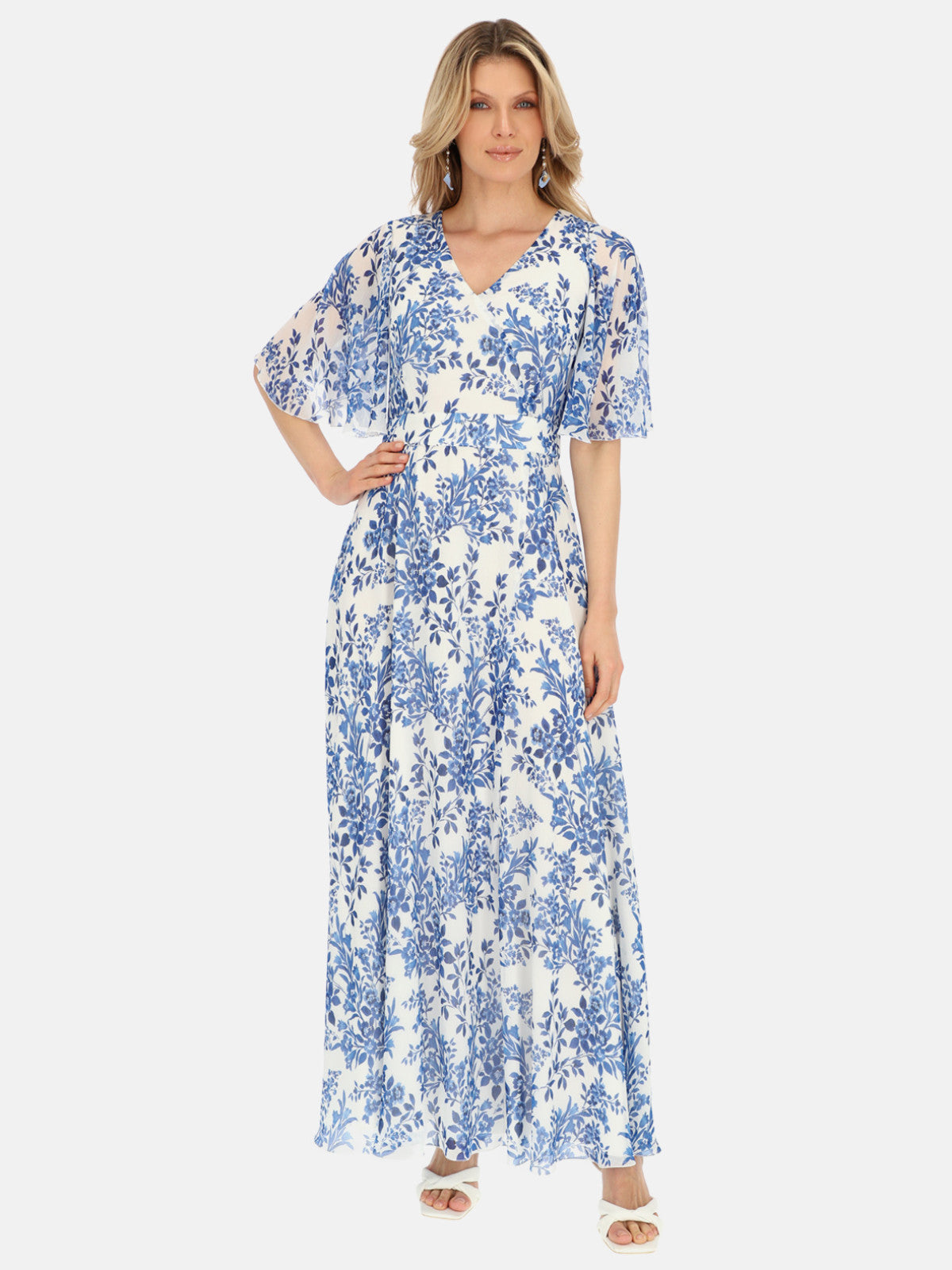 Sukienka maxi w niebieskie kwiaty Potis & Verso Rut