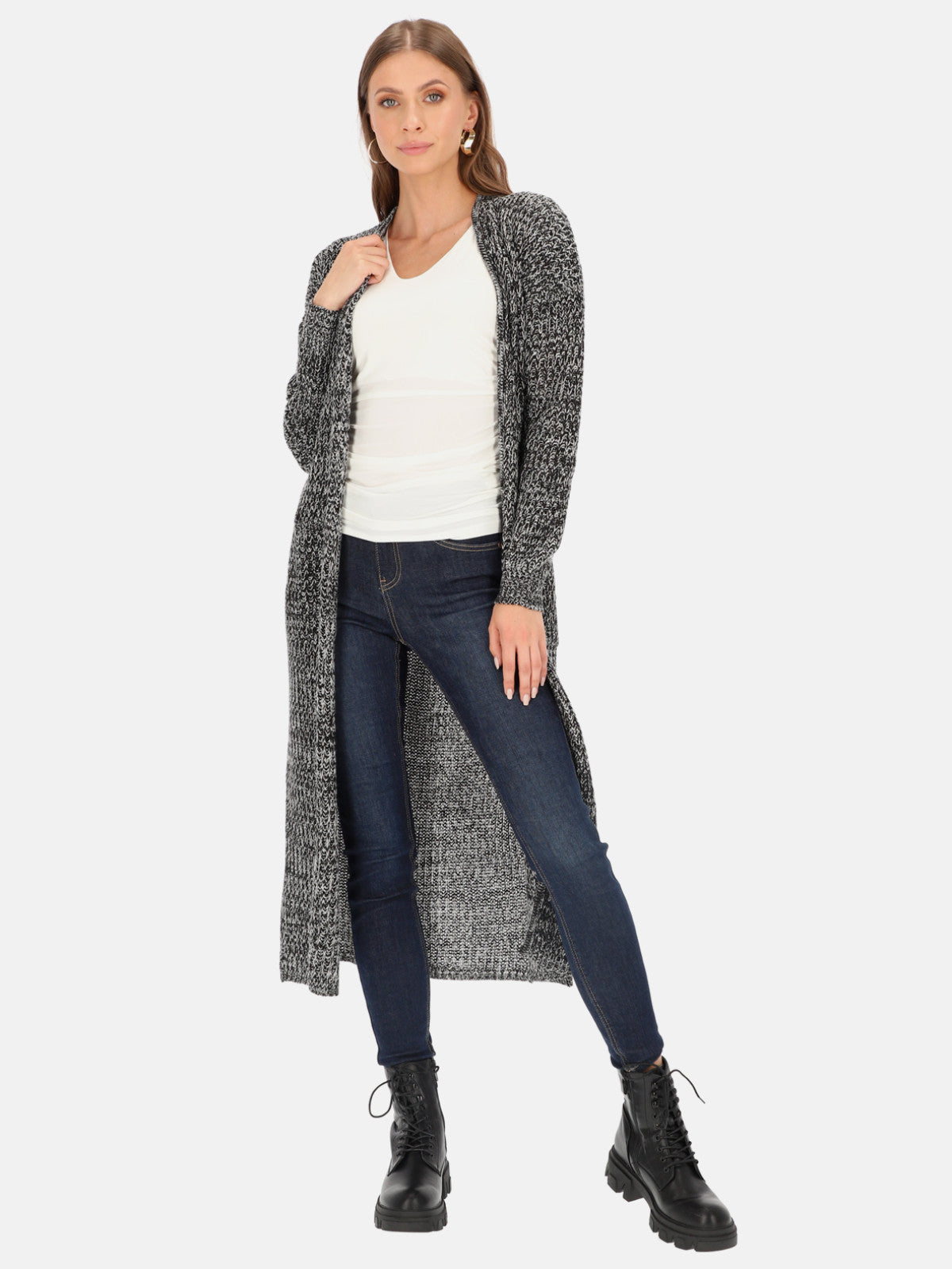 Długi kardigan damski z kieszeniami Eye For Fashion Verite