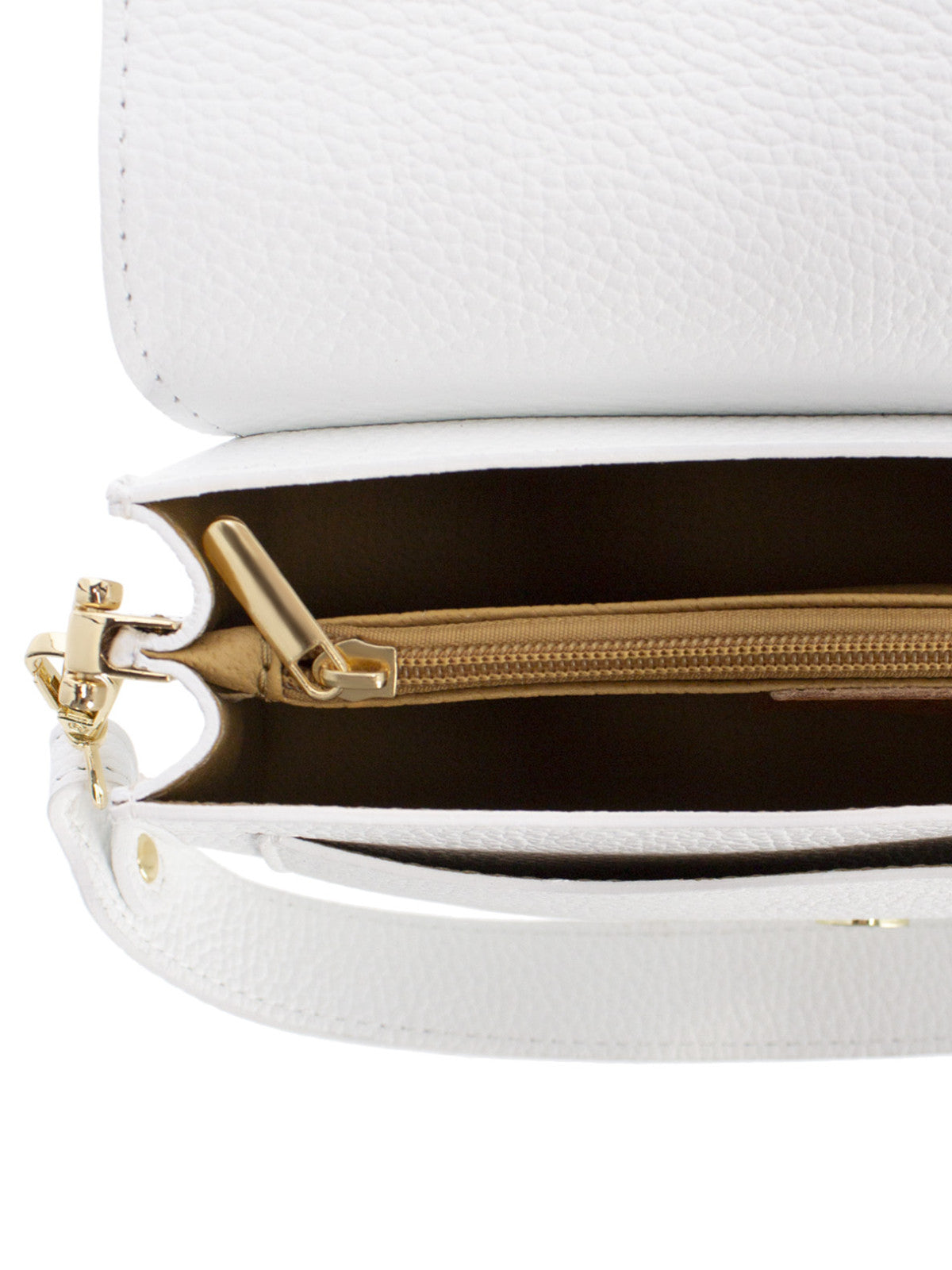 Elegancka torebka damska biała crossbody z klapą L’AF