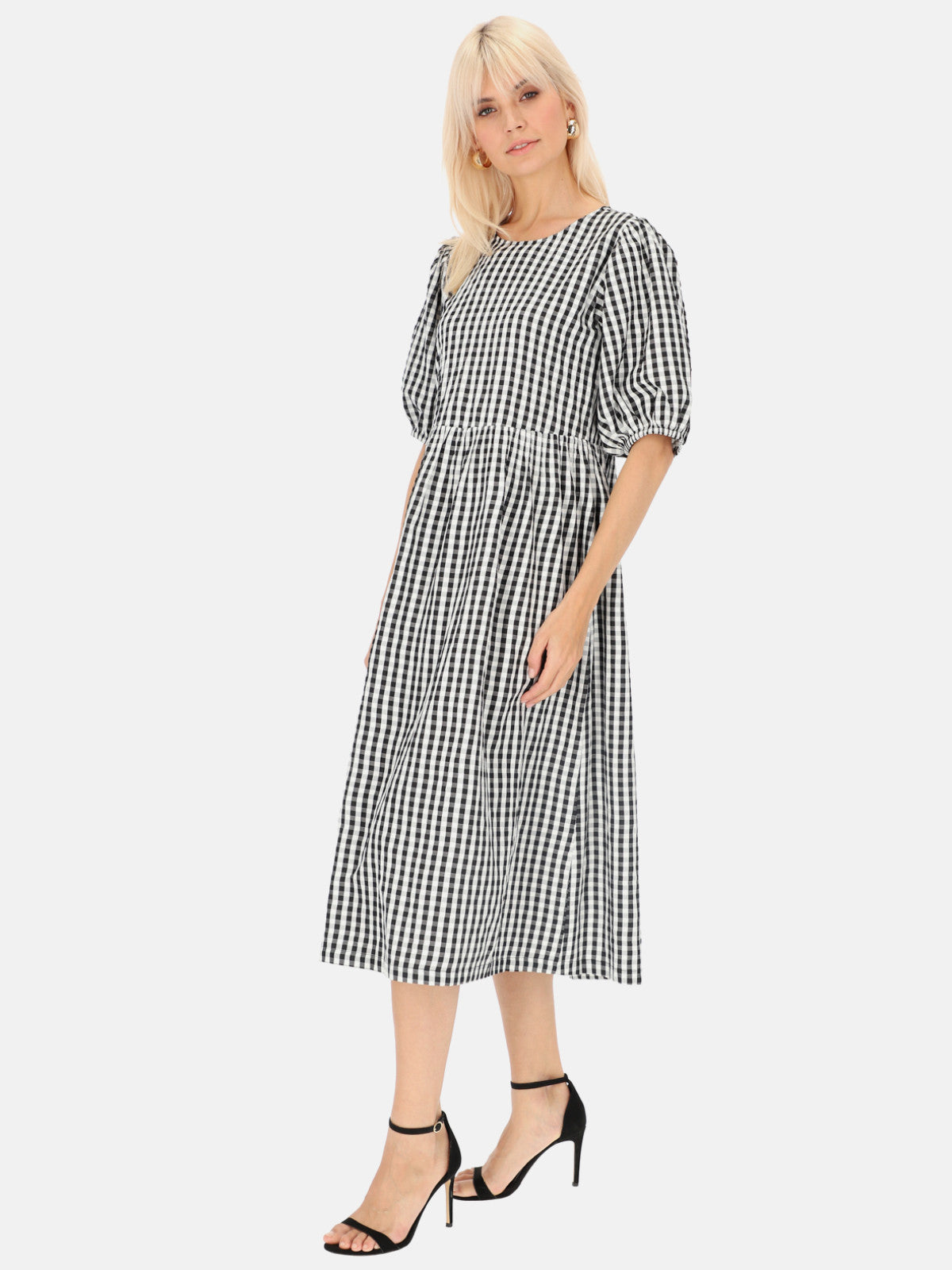 Czarno-biała sukienka w kratkę vichy Eye For Fashion Mavis