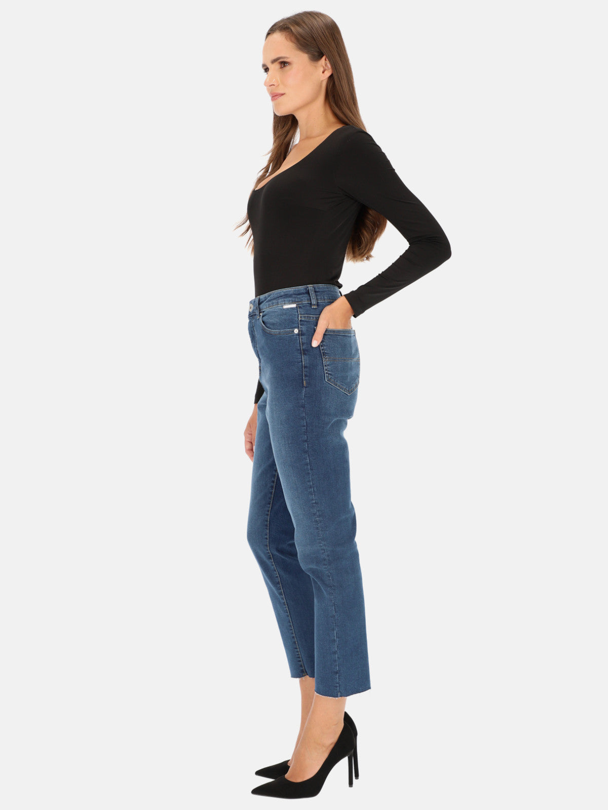 Niebieskie jeansy damskie L'AF Carli