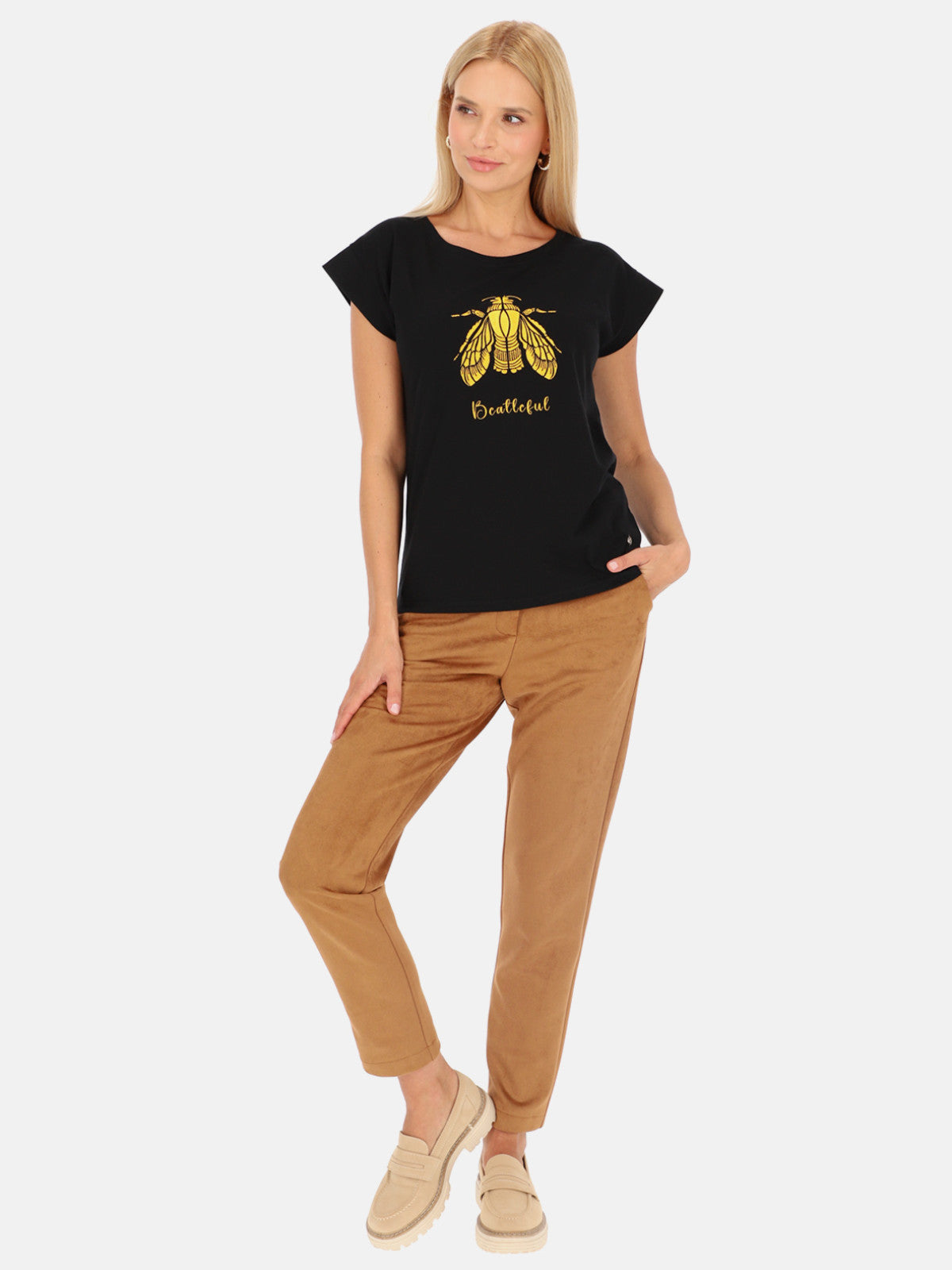 Czarny t-shirt z motywem owada Smashed Lemon 24690