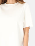 Ponadczasowy biały bawełniany gładki damski t-shirt basic Urszula