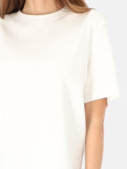 Ponadczasowy biały bawełniany gładki damski t-shirt basic Urszula