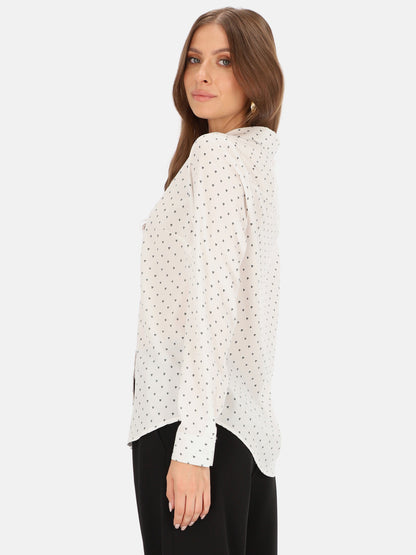 Biała koszula z motywem serc Eye For Fashion Loa
