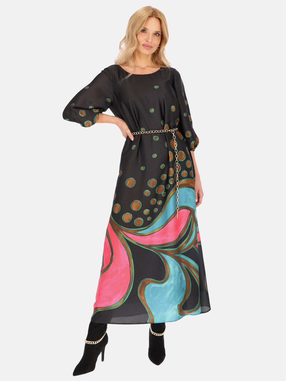 Sukienka maxi w kolorowe wzory L'AF Loretta