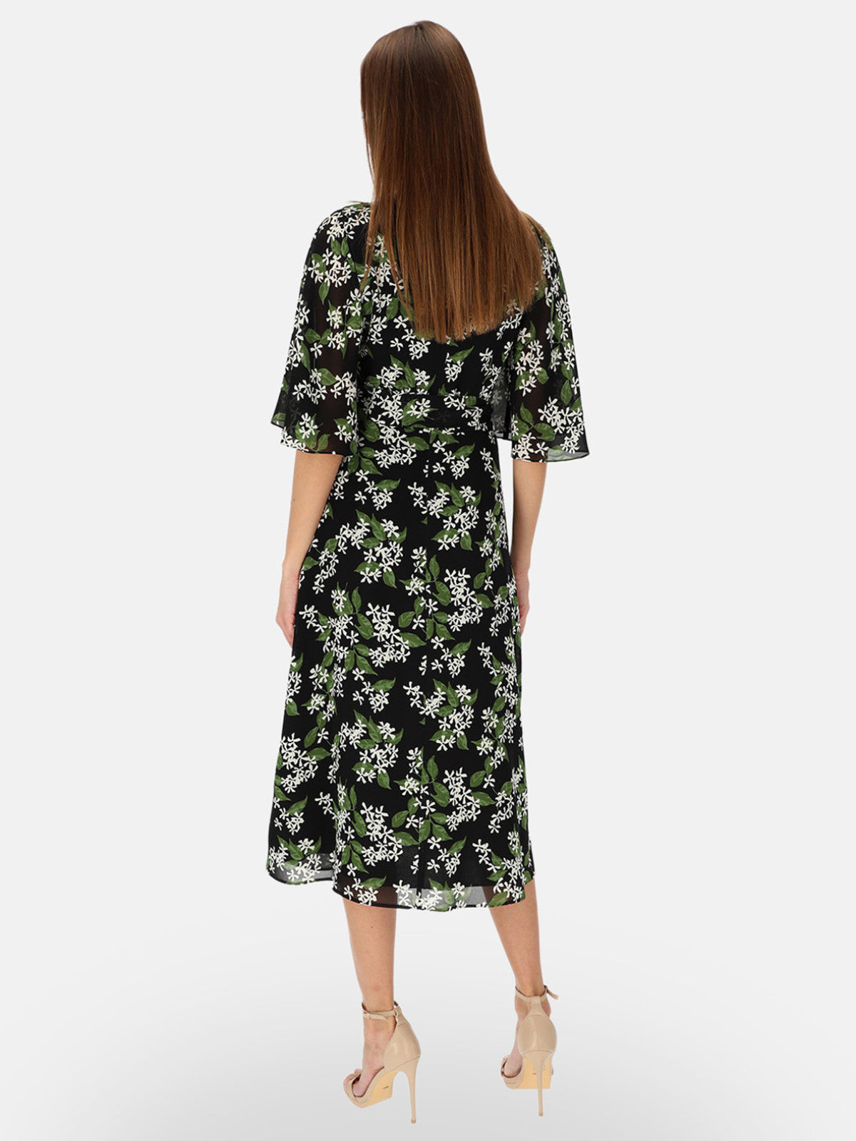 Czarna elegancka sukienka w kwiaty L’AF Jasmin