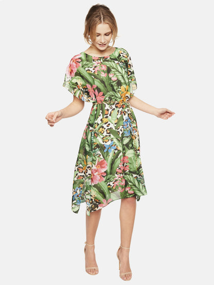 Sukienka oversize w tropikalne kwiaty L'AF Odella