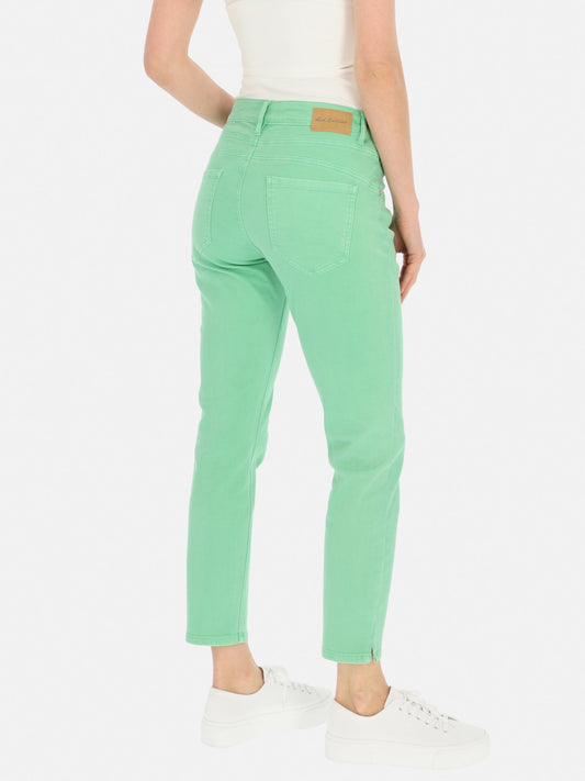 Zielone letnie jeansy damskie z rozporkami Red Button Sissy