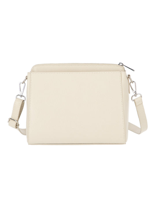Kremowa skórzana torebka damska crossbody L’AF