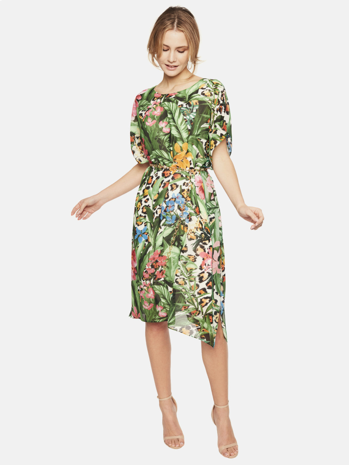 Sukienka oversize w tropikalne kwiaty L'AF Odella