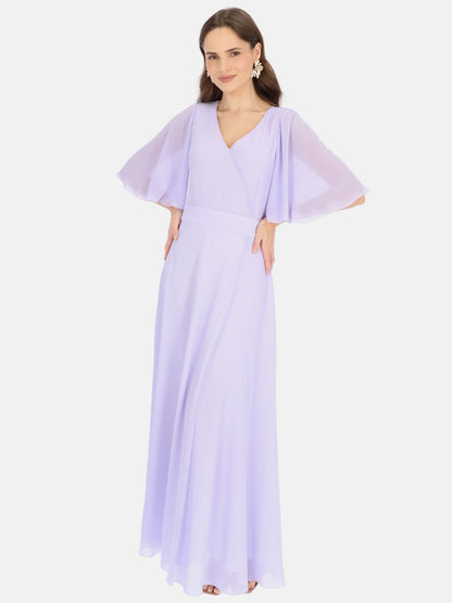 Liliowa elegancka sukienka maxi Potis & Verso Bruna