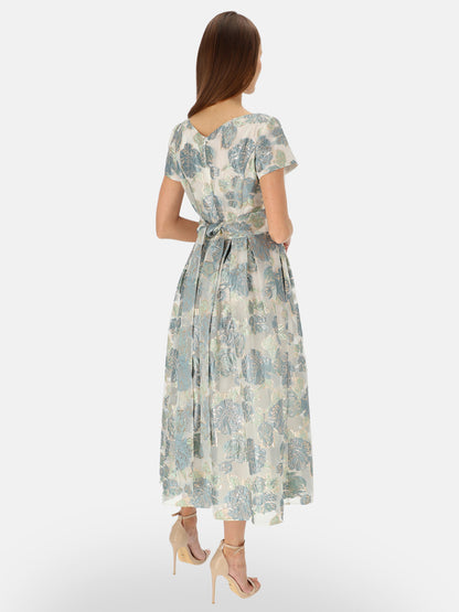 Elegancka miętowa sukienka midi L'AF Gween