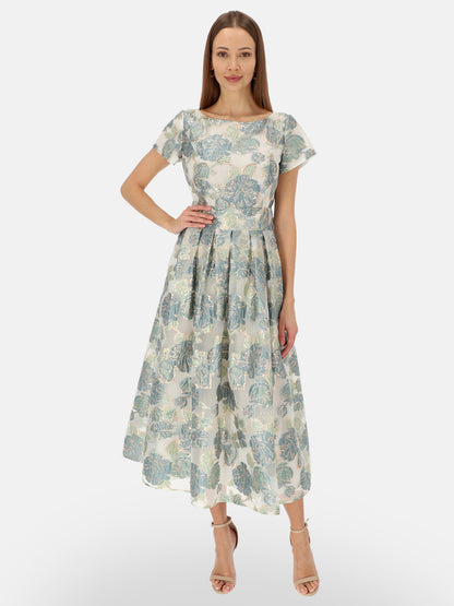 Elegancka miętowa sukienka midi L'AF Gween