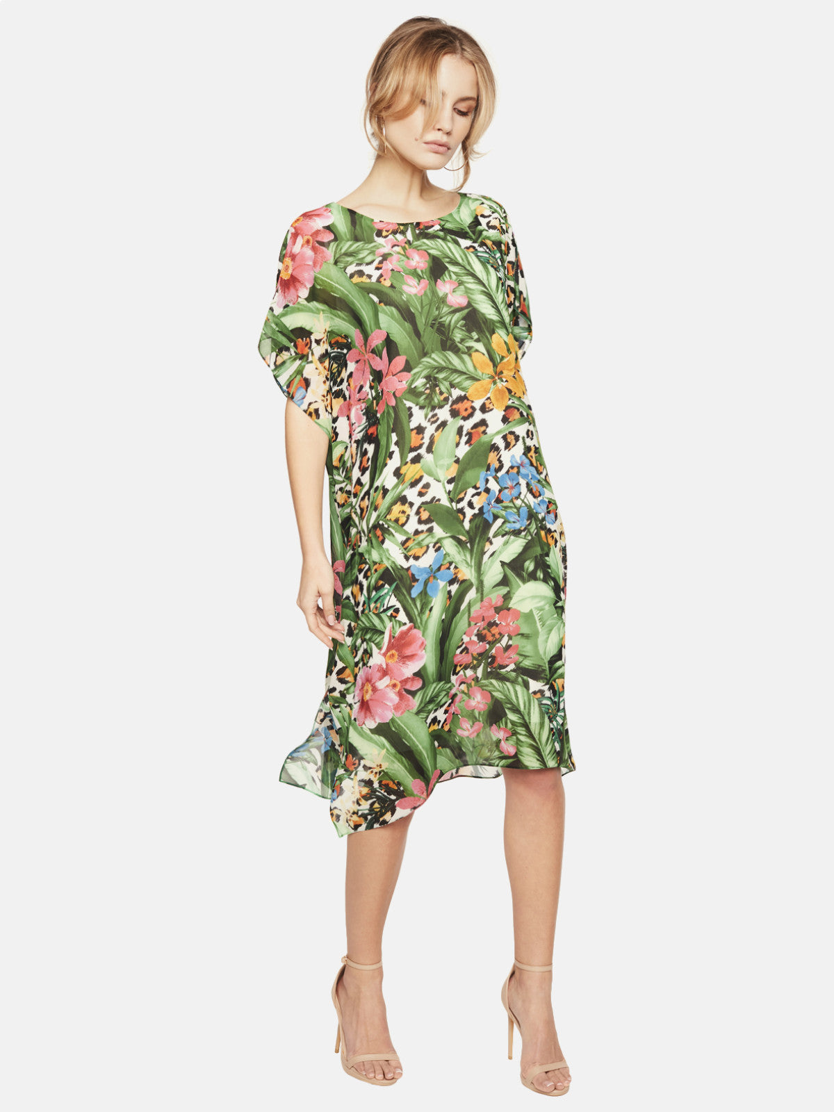 Sukienka oversize w tropikalne kwiaty L'AF Odella