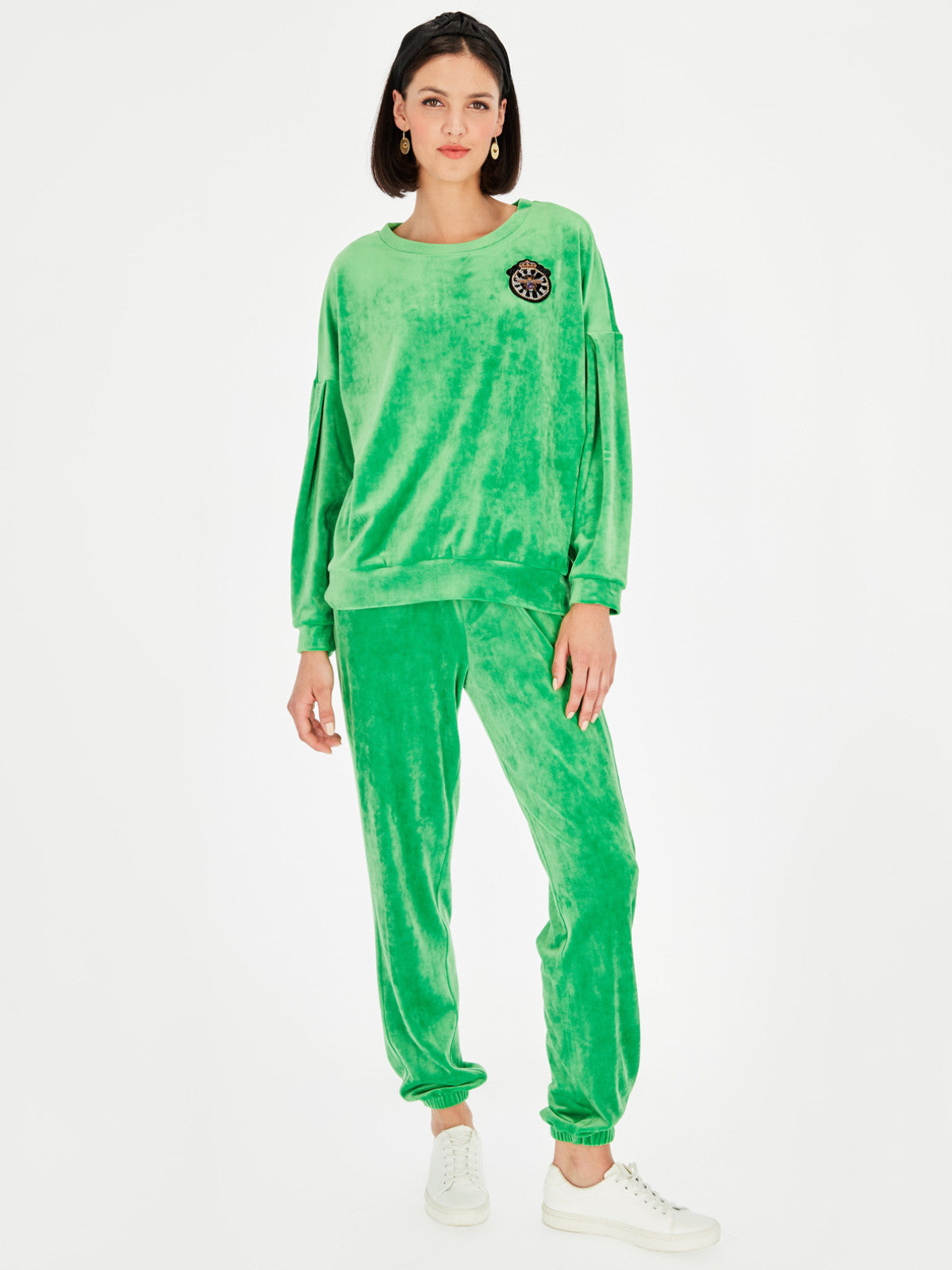 Welurowa zielona bluza L'AF Eden
