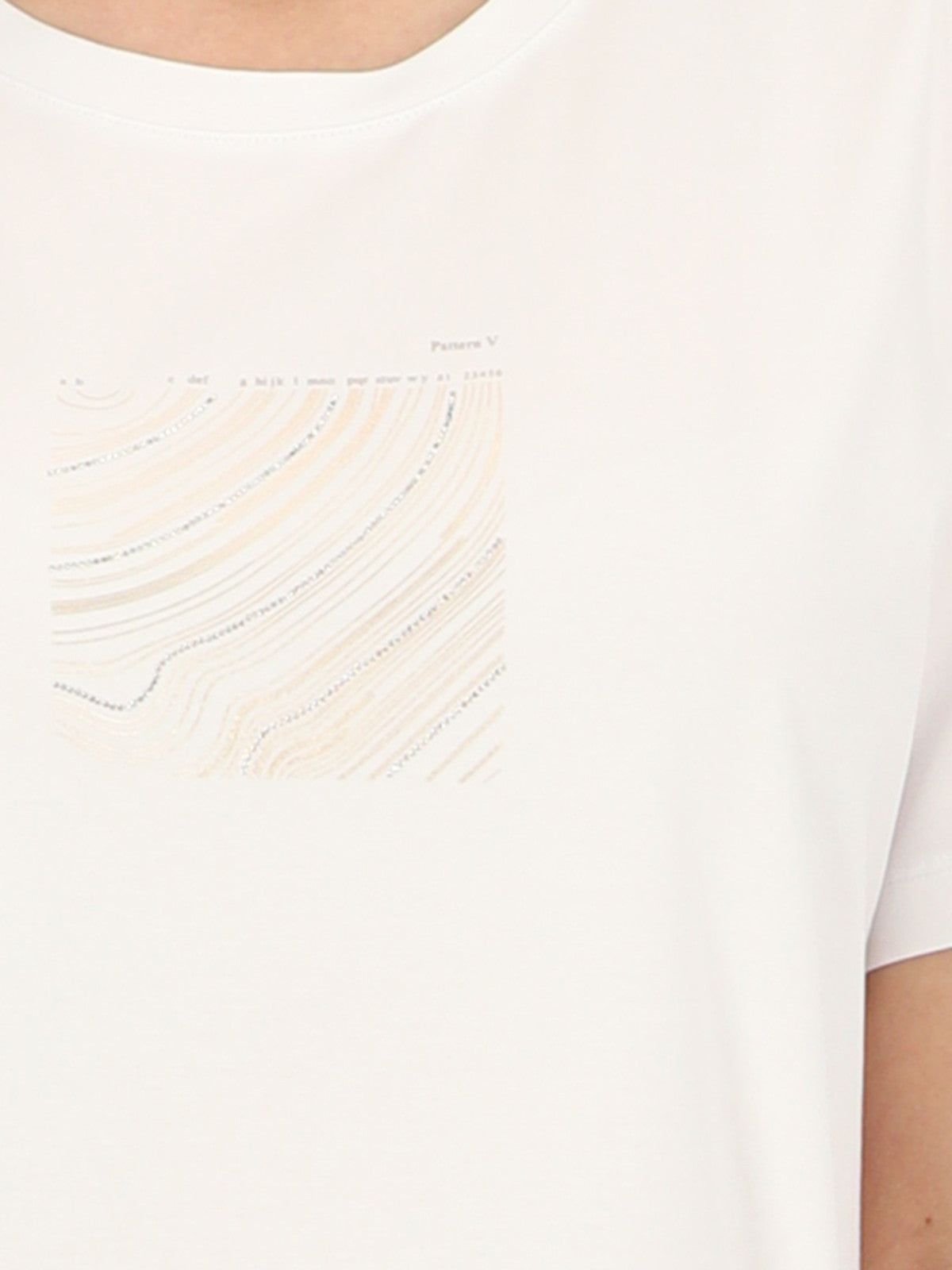 Delikatny biały bawełniany t-shirt z subtelnym nadrukiem Ondyna