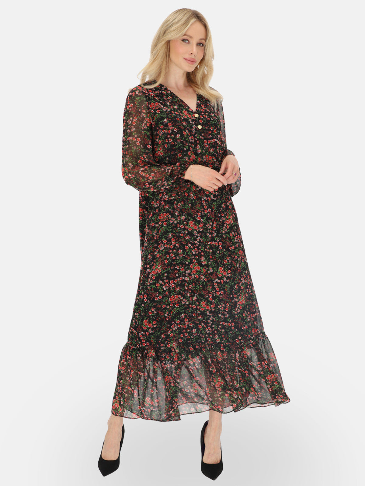 Zwiewna sukienka maxi w kwiaty L'AF Fera