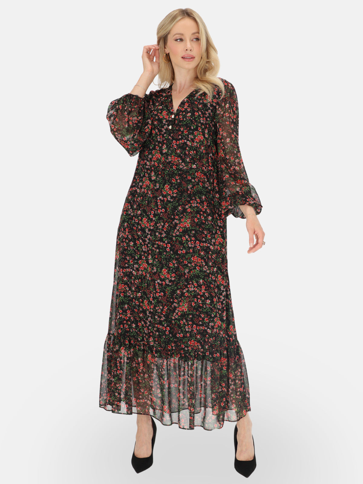 Zwiewna sukienka maxi w kwiaty L'AF Fera