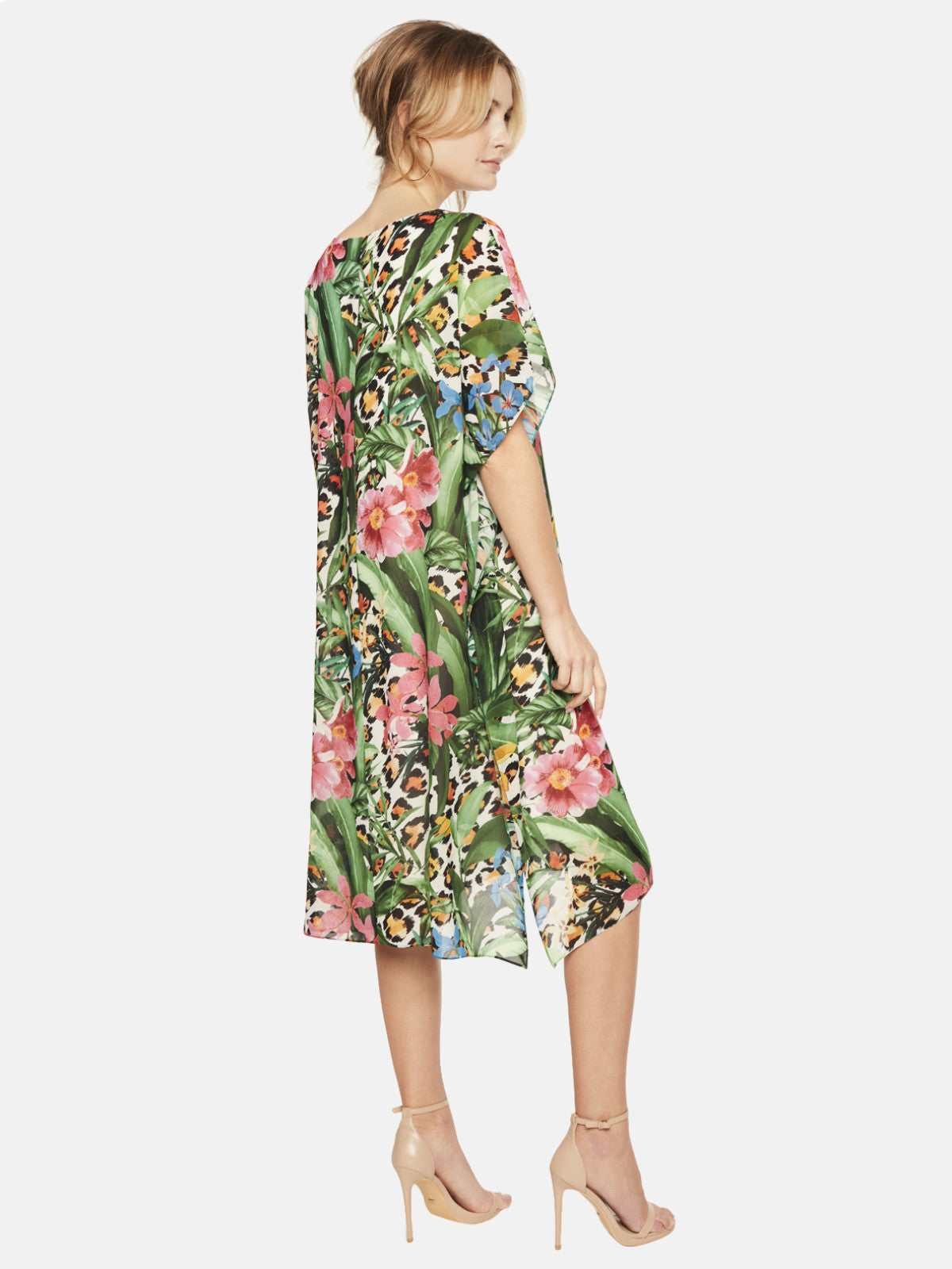 Sukienka oversize w tropikalne kwiaty L'AF Odella