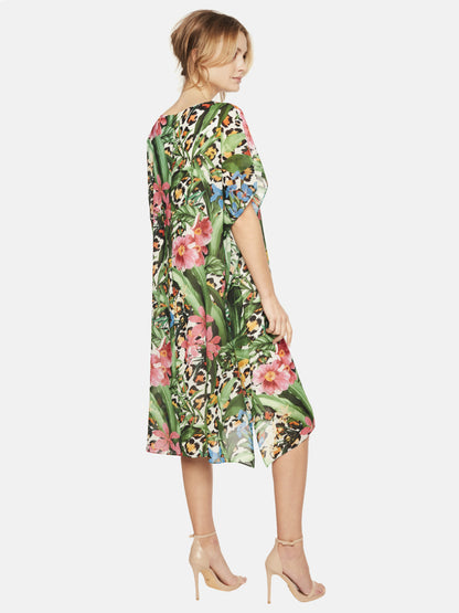 Sukienka oversize w tropikalne kwiaty L'AF Odella