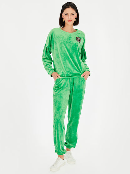 Welurowa zielona bluza L'AF Eden