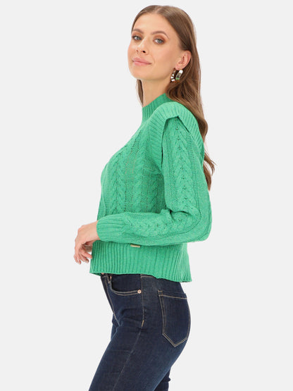 Miękki sweter z falbanką na ramionach Eye For Fashion Karola
