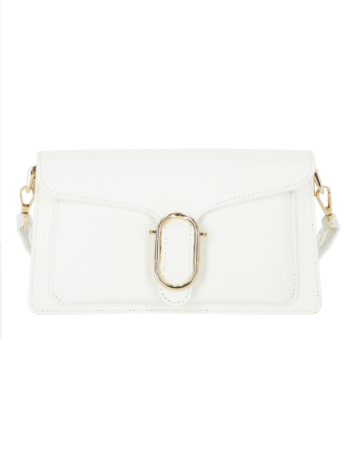 Elegancka torebka damska biała crossbody z klapą L’AF