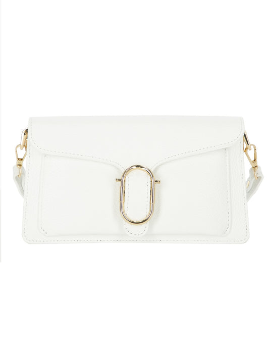 Elegancka torebka damska biała crossbody z klapą L’AF