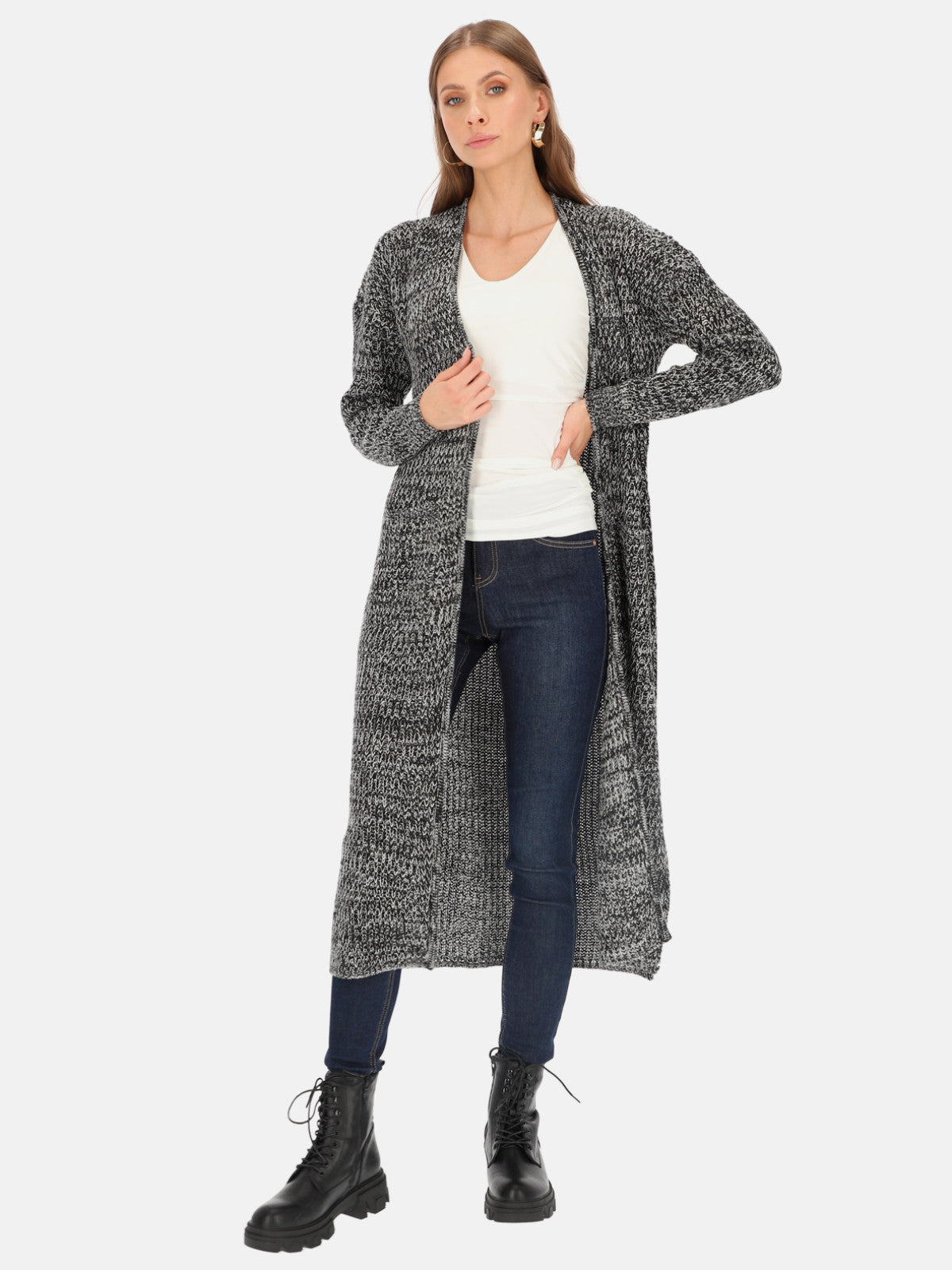 Długi kardigan damski z kieszeniami Eye For Fashion Verite