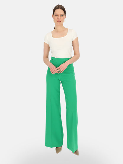 Zielone klasyczne spodnie damskie Eye For Fashion